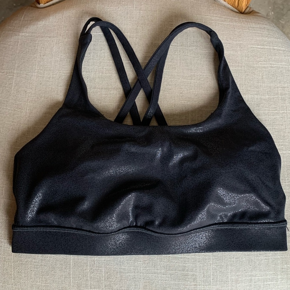Lululemon Black  Foil Lumonosity Energy Bra size 6